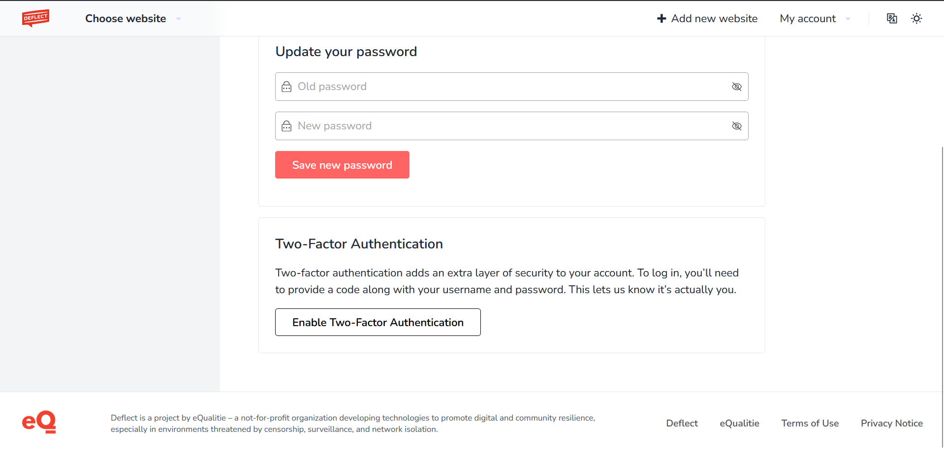 Two-Factor Authentication - Deflect